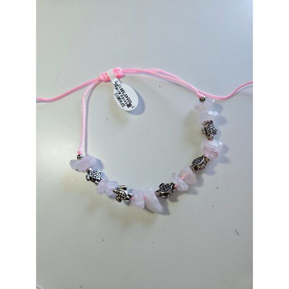 Silver tone turtle with rose quartz bracelet - Picture 7 of 7